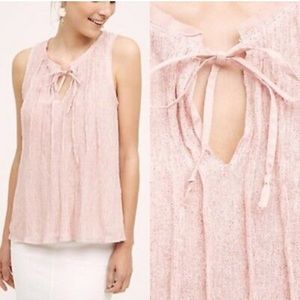 Meadow Rue pink pleated tank from Anthropologie